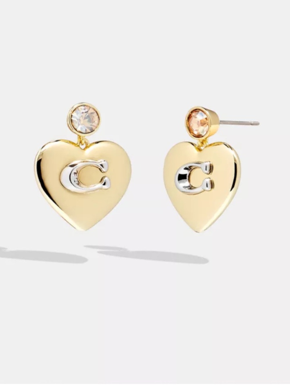COACH Signature Heart Drop Earrings